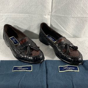 Bragano Cole Haan Crocodile & Leather Loafers